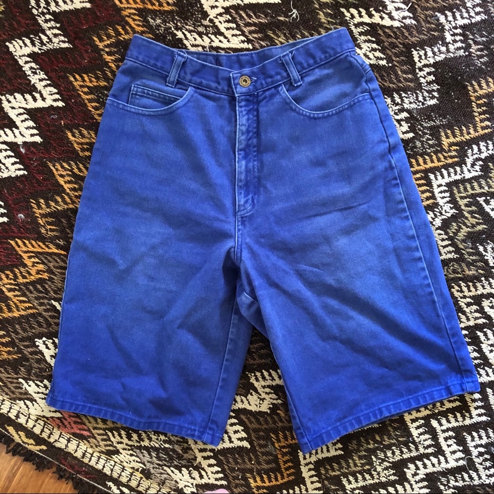 SOLD • high waist denim wide leg long shorts